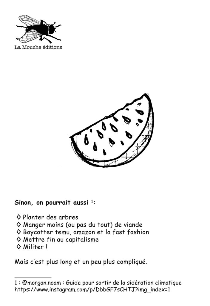 Page de dos du fanzine